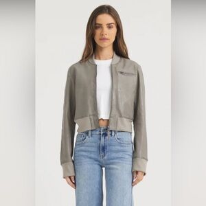 Collins Stonewash Leather Jacket White Size M